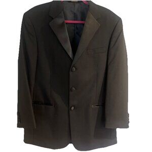 Jos A Bank Tuxedo Black Wool Satin Collar&buttons Men's Size 41R 3 Button Front